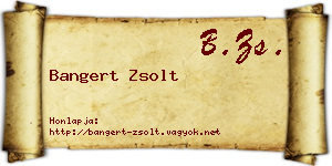 Bangert Zsolt névjegykártya